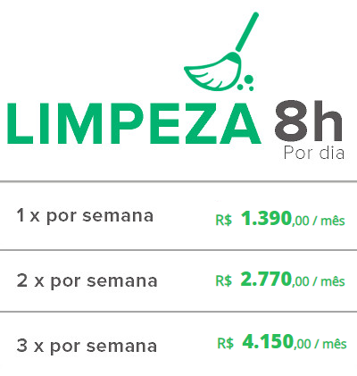 Tabela Limpeza 8h