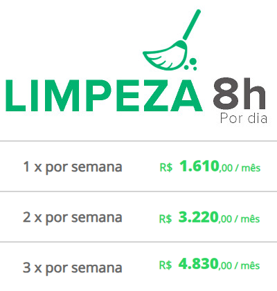 Tabela Limpeza 8h